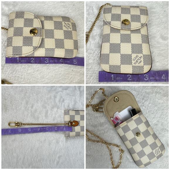 Louis Vuitton Damier Azur small wristlet 
pouch lanyard. ID/ badge holder CUTE - Picture 13 of 14